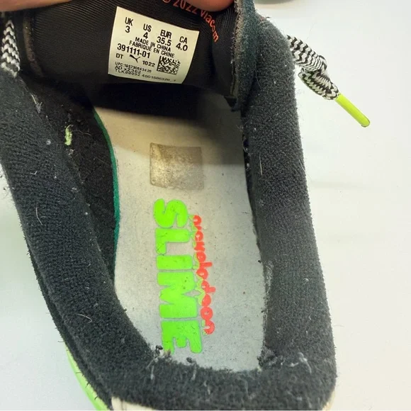 Puma Suede Nickelodeon Slime Kids Sneakers Black Green US 4 EU 35.5 391111-01 - Picture 5 of 6